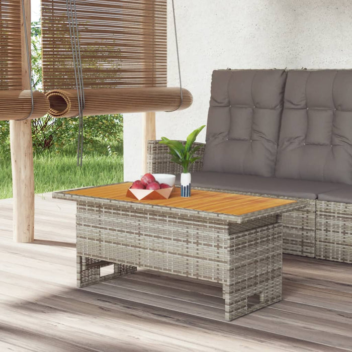 Masă de grădină gri 100x50x43/63 cm lemn acacia și poliratan - WALTI WALTI