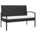 Bancă de grădină cu pernă, negru, 105 cm, poliratan - WALTI WALTI