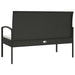 Bancă de grădină cu pernă, negru, 105 cm, poliratan - WALTI WALTI