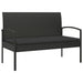 Bancă de grădină cu pernă, negru, 105 cm, poliratan - WALTI WALTI