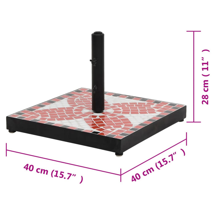 Suport umbrelă de soare, cărămiziu și alb, pătrat, 12 kg - WALTI WALTI