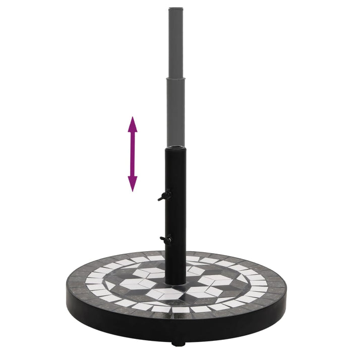 Suport umbrelă de soare, negru și alb, rotund, 12 kg - WALTI WALTI