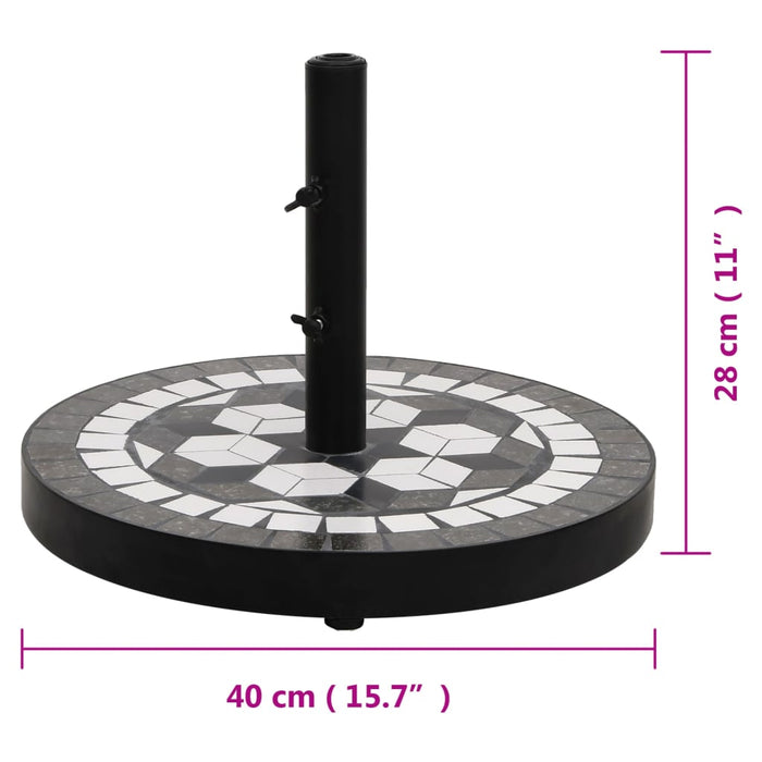 Suport umbrelă de soare, negru și alb, rotund, 12 kg - WALTI WALTI