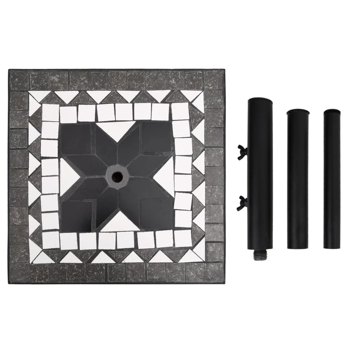 Suport umbrelă de soare, negru și alb, pătrat, 12 kg - WALTI WALTI