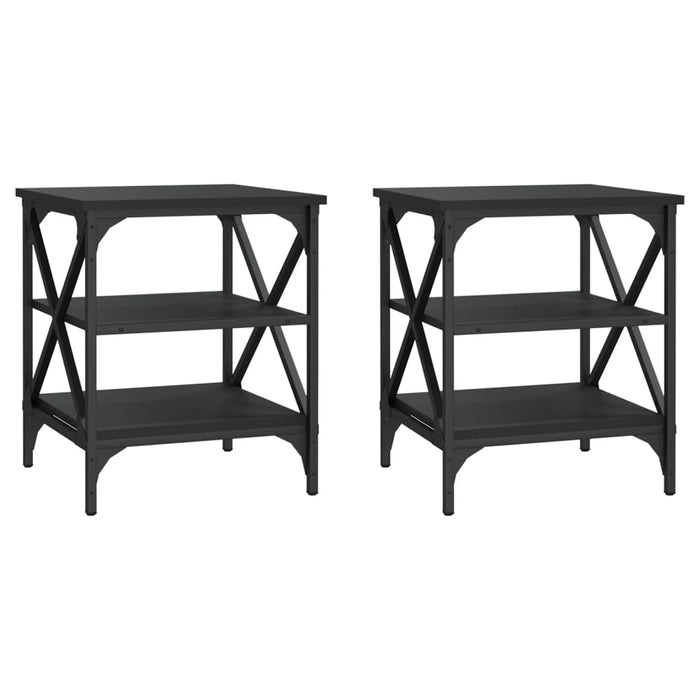 Mese laterale, 2 buc., negru, 40x42x50 cm, lemn compozit - WALTI WALTI