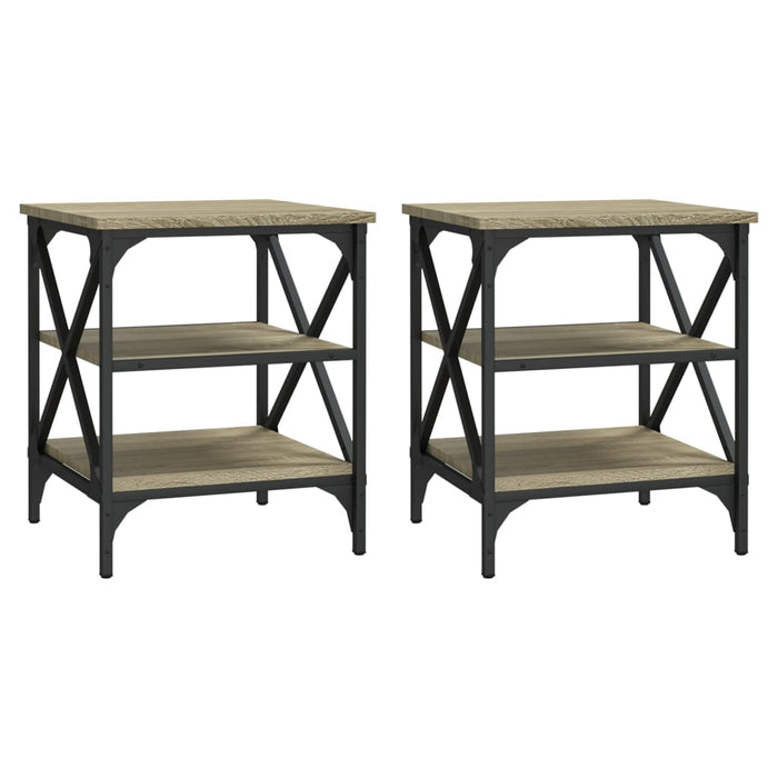 Mese laterale 2 buc. stejar sonoma 40x42x50 cm lemn compozit - WALTI WALTI