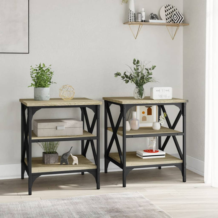 Mese laterale 2 buc. stejar sonoma 40x42x50 cm lemn compozit - WALTI WALTI