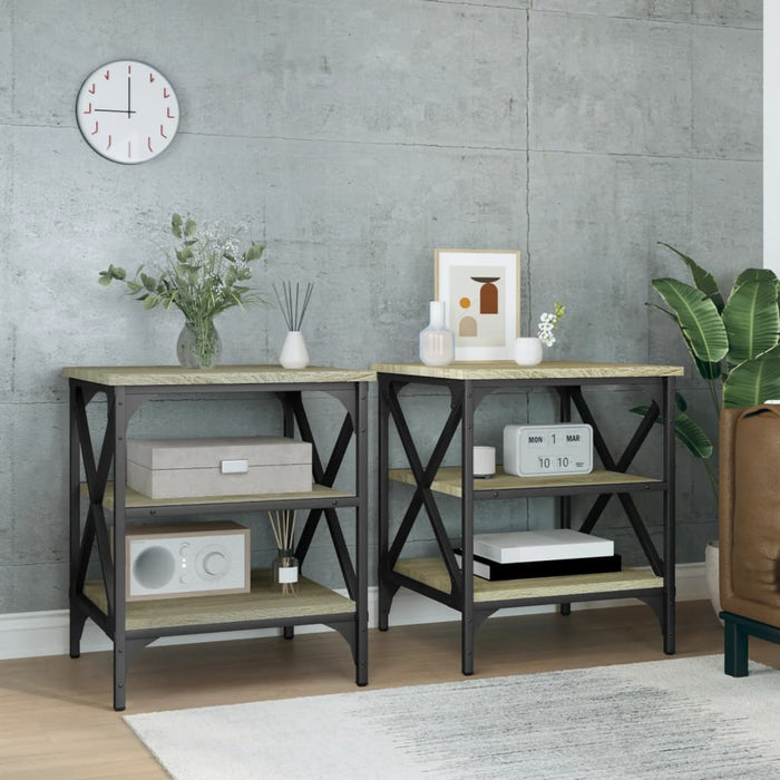 Mese laterale 2 buc. stejar sonoma 40x42x50 cm lemn compozit - WALTI WALTI