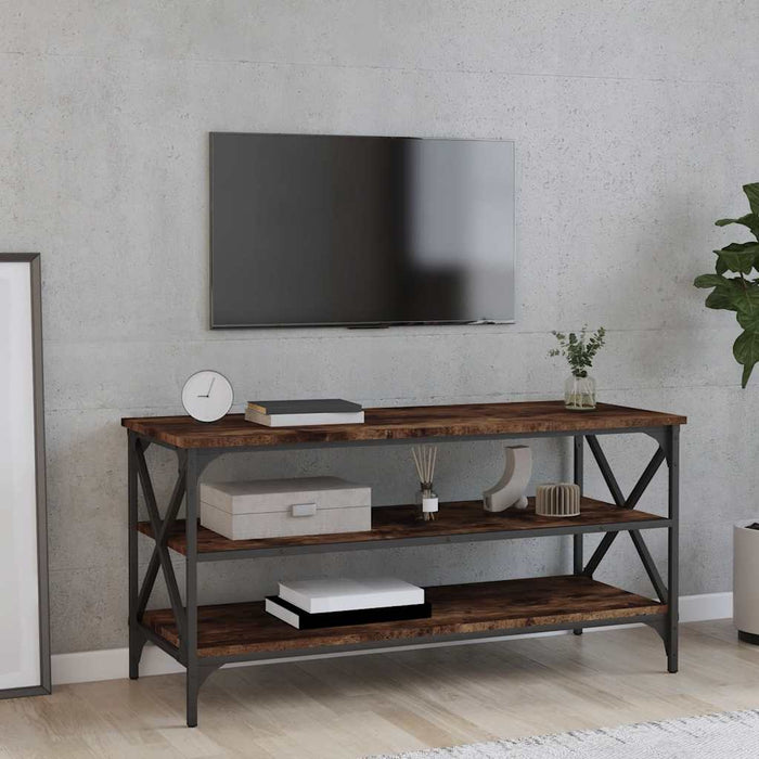 Comodă TV, stejar fumuriu, 100x40x50 cm, lemn prelucrat WALTI