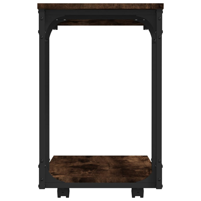 Masă laterală cu roți stejar fumuriu 50x35x55,5cm lemn compozit - WALTI WALTI