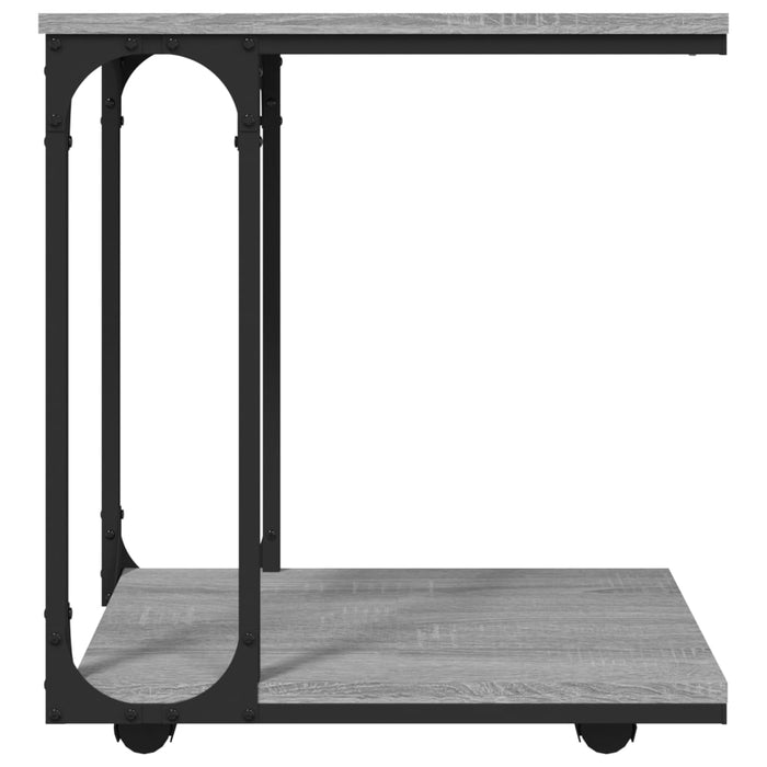 Masă laterală cu roți, gri sonoma 50x35x55,5 cm lemn prelucrat - WALTI WALTI