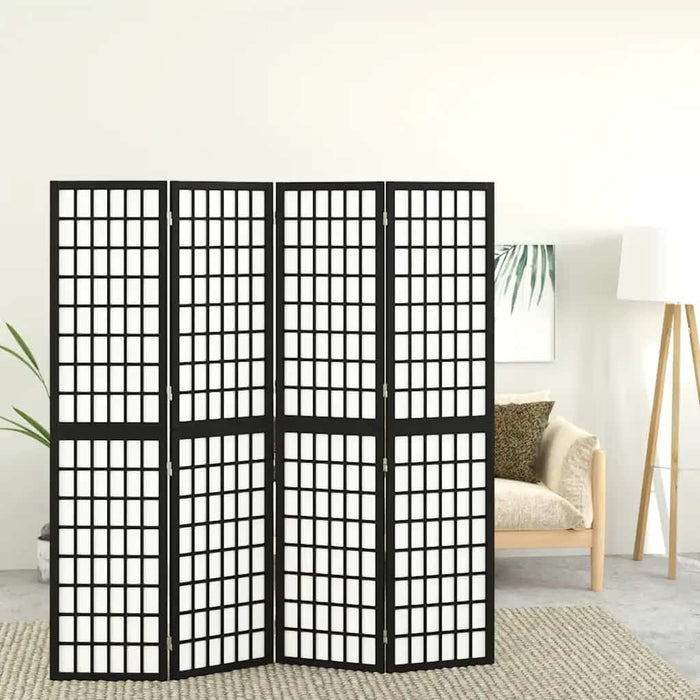 Paravan pliabil cu 4 panouri, stil japonez, negru, 160x170 cm - WALTI WALTI