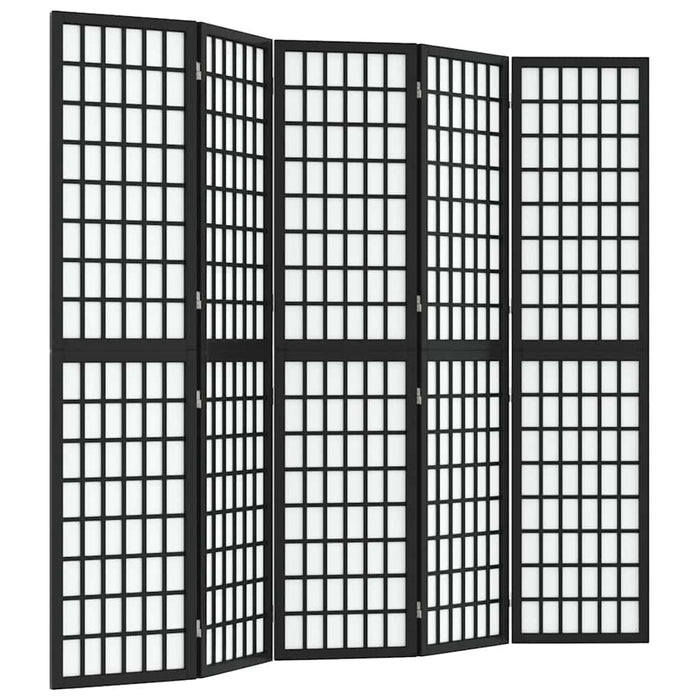 Paravan pliabil cu 5 panouri, stil japonez, negru, 200x170 cm - WALTI WALTI