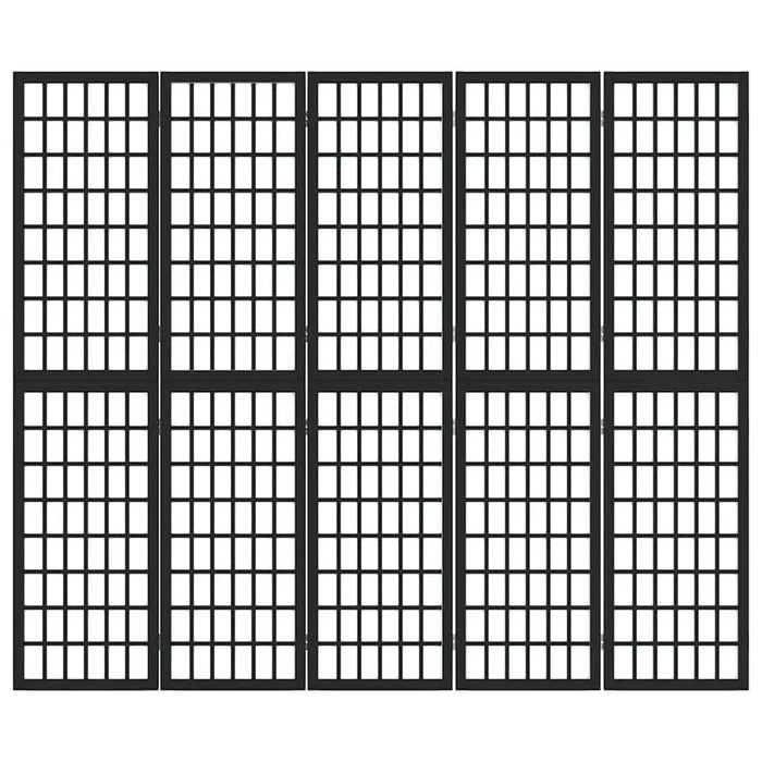 Paravan pliabil cu 5 panouri, stil japonez, negru, 200x170 cm - WALTI WALTI