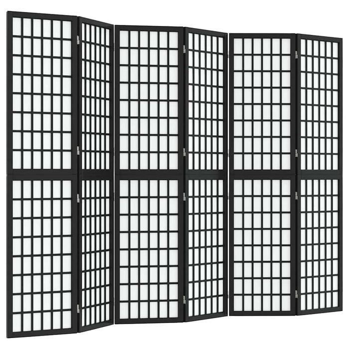 Paravan pliabil cu 6 panouri, stil japonez, negru, 240x170 cm - WALTI WALTI