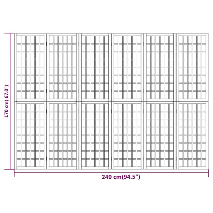 Paravan pliabil cu 6 panouri, stil japonez, negru, 240x170 cm - WALTI WALTI
