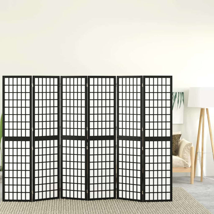 Paravan pliabil cu 6 panouri, stil japonez, negru, 240x170 cm - WALTI WALTI