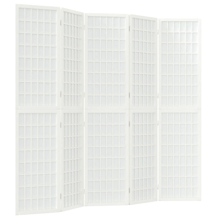 Paravan pliabil cu 5 panouri, stil japonez, alb, 200x170 cm - WALTI WALTI