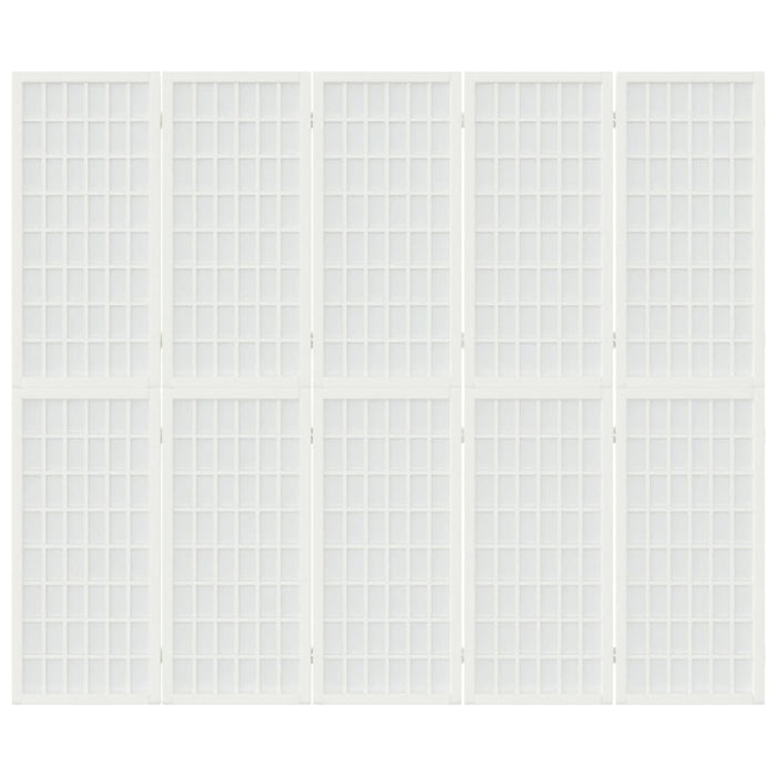 Paravan pliabil cu 5 panouri, stil japonez, alb, 200x170 cm - WALTI WALTI