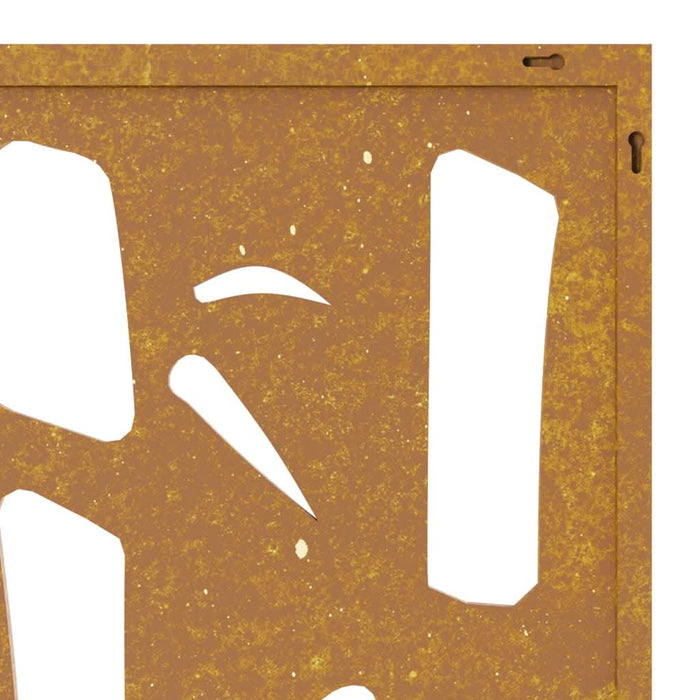 Decor perete de grădină 105x55 cm design bambus oțel Corten - WALTI WALTI