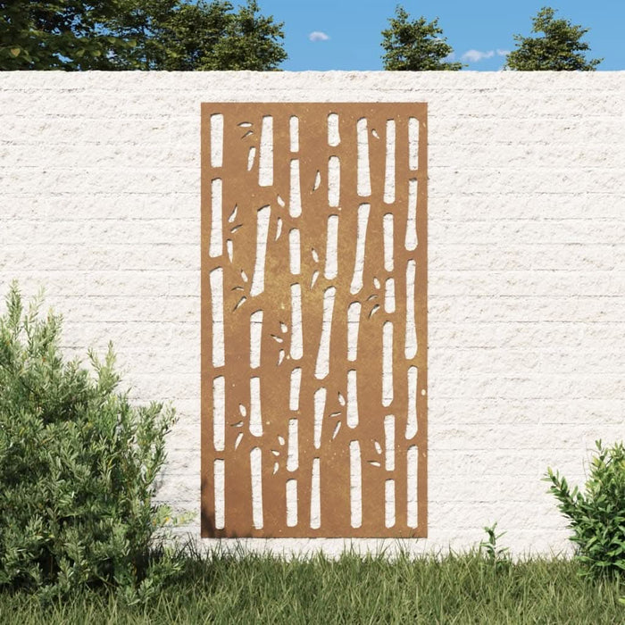 Decor perete de grădină 105x55 cm design bambus oțel Corten - WALTI WALTI