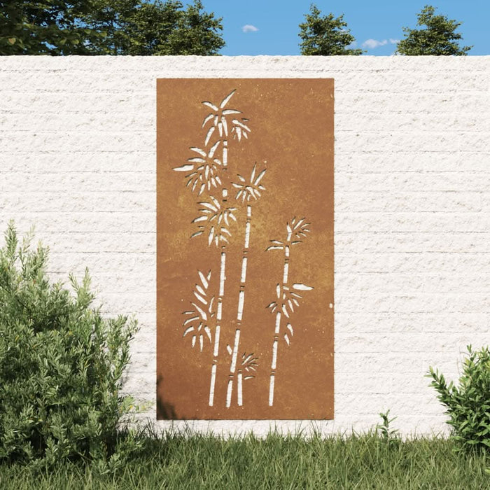 Decorație perete de grădină 105x55 cm design bambus oțel Corten - WALTI WALTI