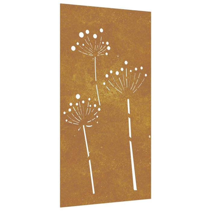 Decor perete de grădină 105x55 cm design flori oțel Corten - WALTI WALTI