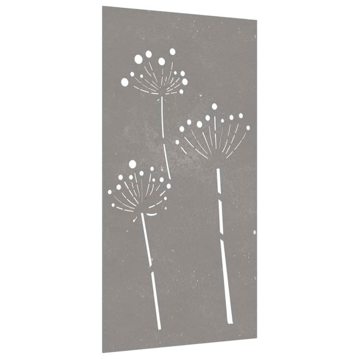 Decor perete de grădină 105x55 cm design flori oțel Corten - WALTI WALTI