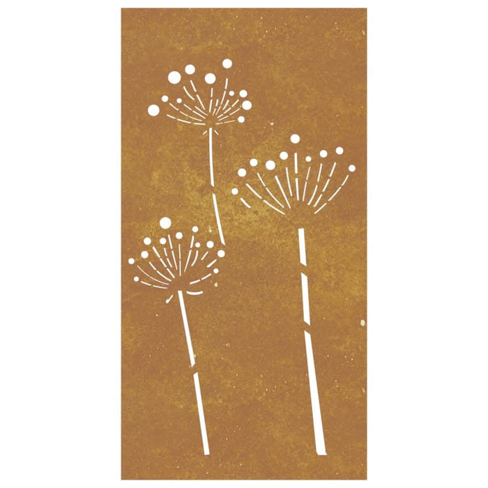 Decor perete de grădină 105x55 cm design flori oțel Corten - WALTI WALTI