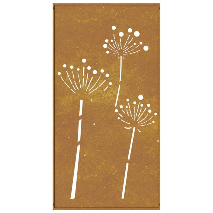 Decor perete de grădină 105x55 cm design flori oțel Corten - WALTI WALTI