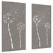 Decor perete grădină 2 buc. 105x55 cm design flori oțel Corten - WALTI WALTI