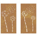 Decor perete grădină 2 buc. 105x55 cm design flori oțel Corten - WALTI WALTI