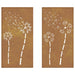 Decor perete grădină 2 buc. 105x55 cm design flori oțel Corten - WALTI WALTI