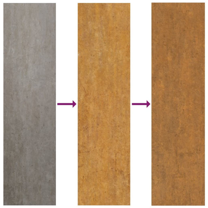 Decor perete grădină 2 buc. 105x55 cm design flori oțel Corten - WALTI WALTI