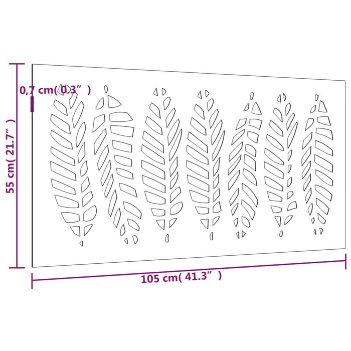 Decorație perete de grădină 105x55 cm design frunze oțel Corten - WALTI WALTI