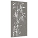 Decorație perete de grădină 105x55 cm design bambus oțel Corten - WALTI WALTI