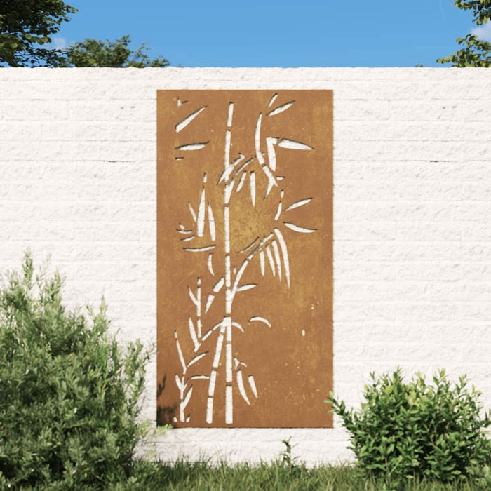 Decorație perete de grădină 105x55 cm design bambus oțel Corten - WALTI WALTI