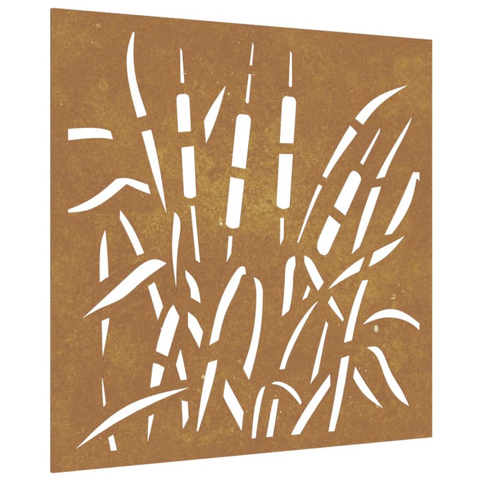 Decor perete de grădină 55x55 cm, design iarba , oțel Corten - WALTI WALTI