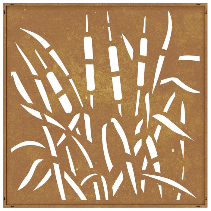 Decor perete de grădină 55x55 cm, design iarba , oțel Corten - WALTI WALTI