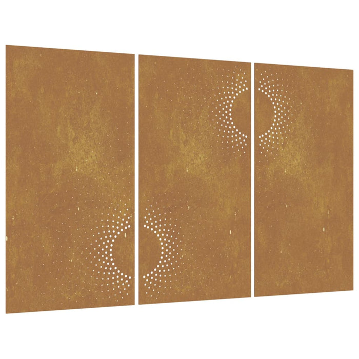 Decorațiuni perete de grădină 3 buc. 105x55cm oțel corten soare - WALTI WALTI