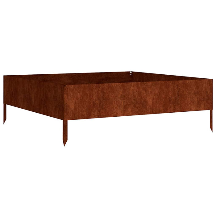 Strat înălțat de grădină, 100x100x33,5 cm, oțel corten - WALTI WALTI
