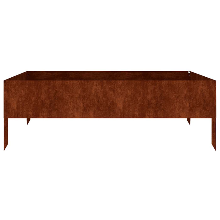Strat înălțat de grădină, 100x100x33,5 cm, oțel corten - WALTI WALTI