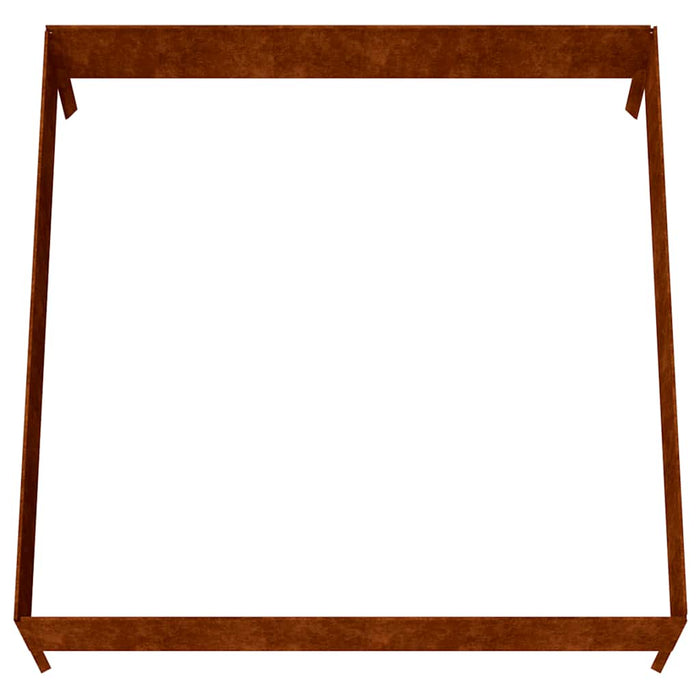Strat înălțat de grădină, 100x100x33,5 cm, oțel corten - WALTI WALTI