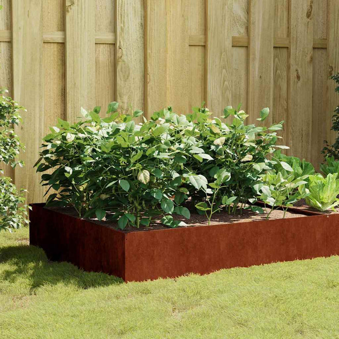 Strat înălțat de grădină, 100x100x41 cm, oțel corten - WALTI WALTI