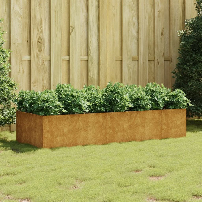 Strat înălțat de grădină, 200x80x40 cm, oțel corten - WALTI WALTI