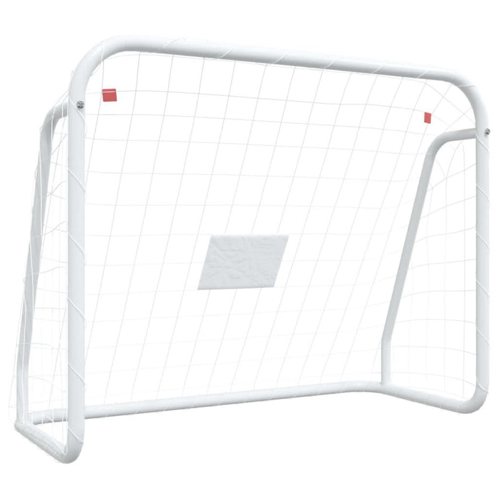 Poartă de fotbal cu plasă, alb, 125x96x60 cm, oțel/poliester - WALTI WALTI