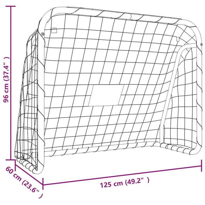 Poartă de fotbal cu plasă, alb, 125x96x60 cm, oțel/poliester - WALTI WALTI