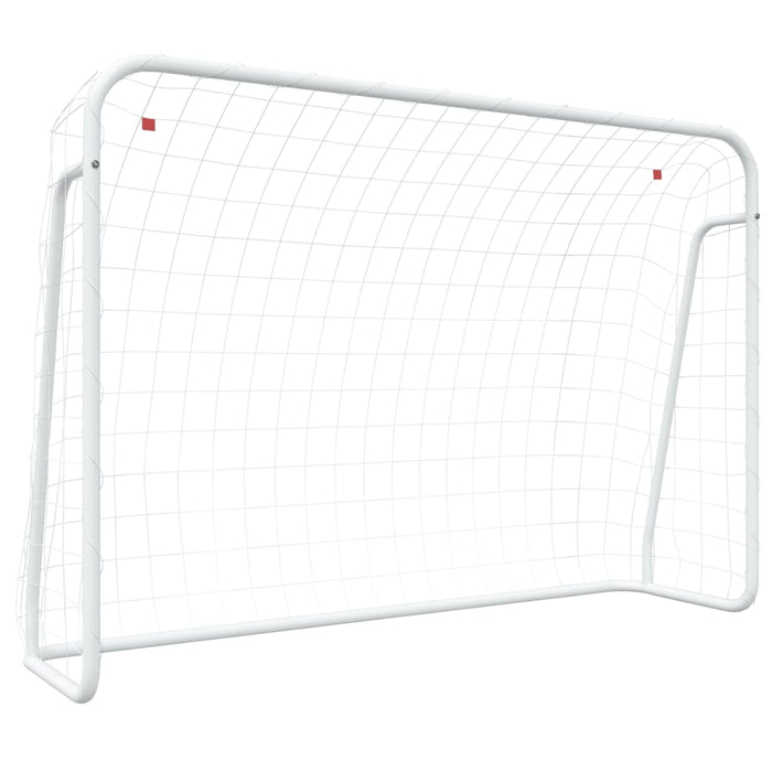 Poartă de fotbal cu plasă, alb, 214x75x152 cm, oțel/poliester - WALTI WALTI