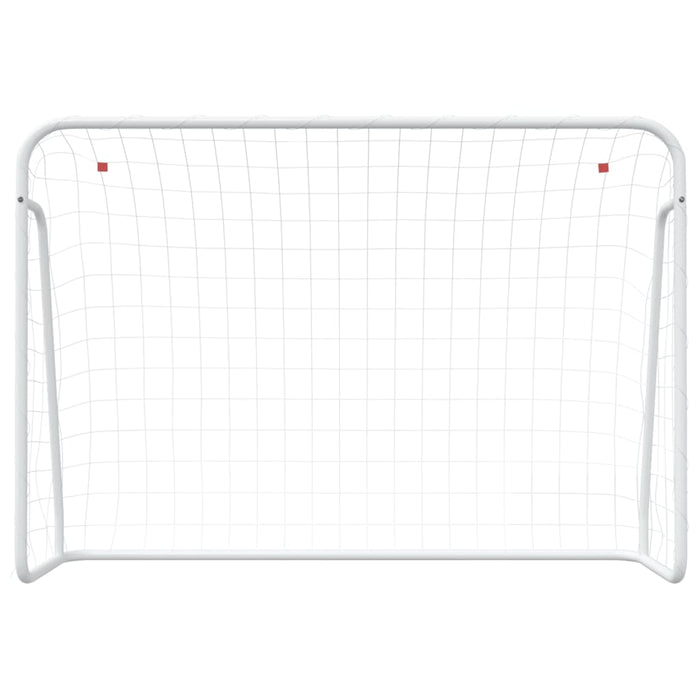 Poartă de fotbal cu plasă, alb, 214x75x152 cm, oțel/poliester - WALTI WALTI