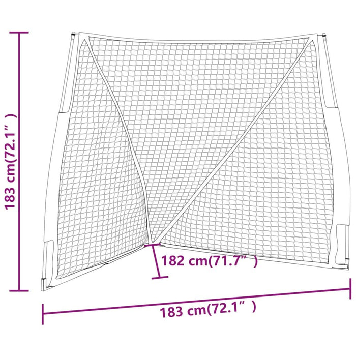 Plasă baseball portabilă portocaliu/negru 183x182x183cm oțel/PE - WALTI WALTI